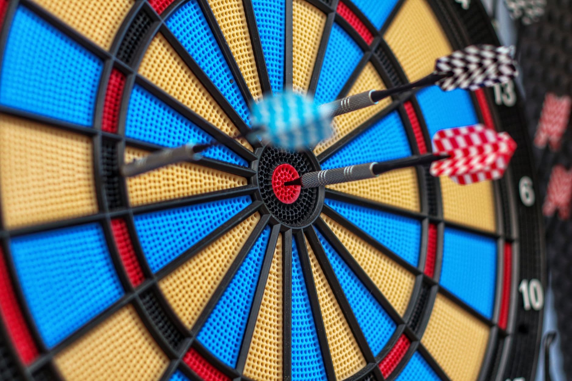 Darts in a dartboard