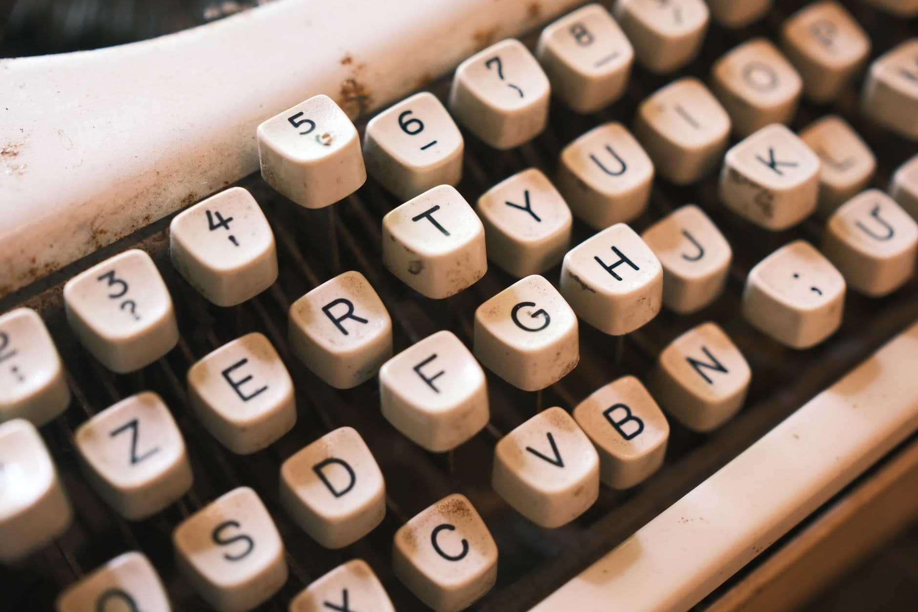 The keys of a typewriter