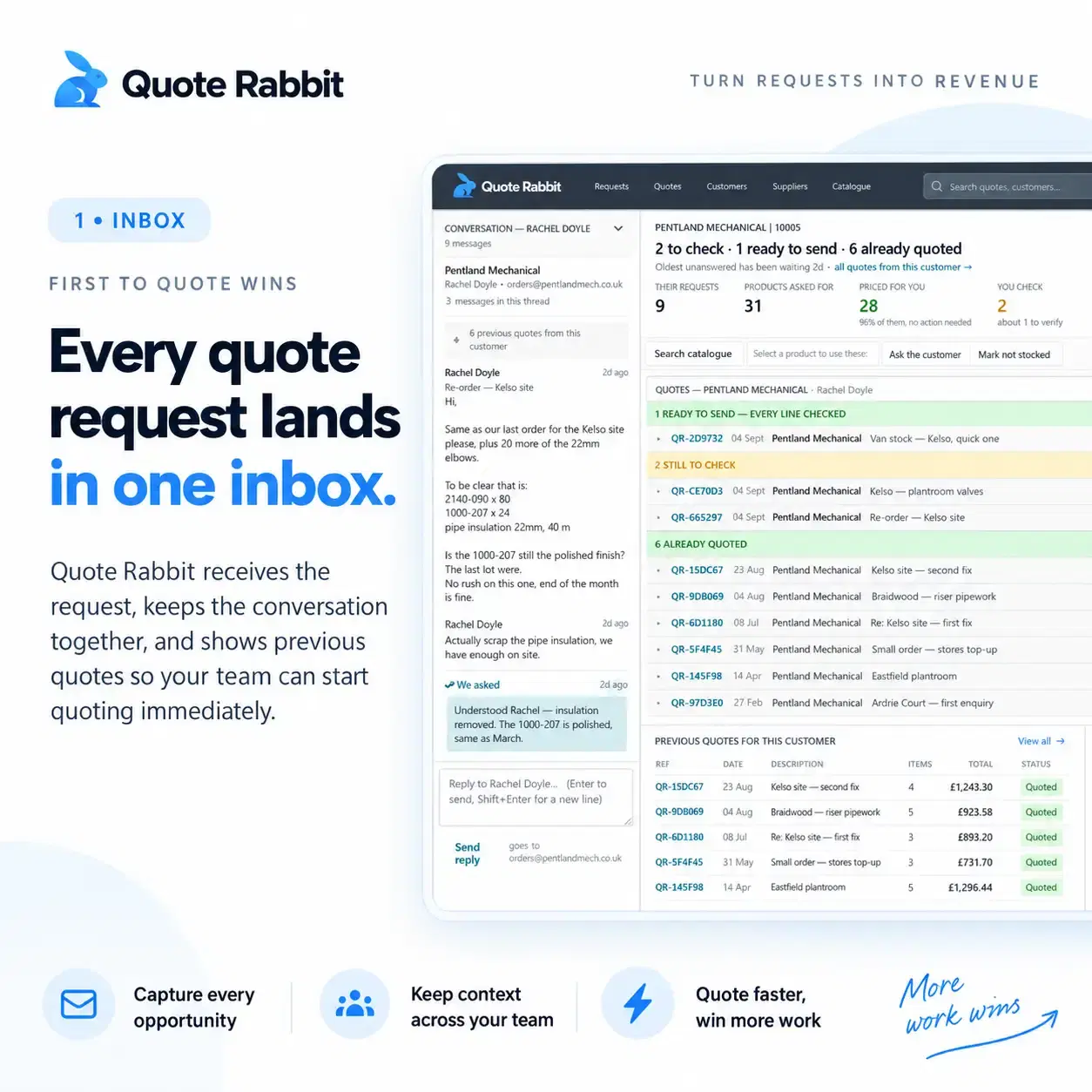 In ERP Quoting can take a lot of back and forth. — Quote Rabbit walkthrough