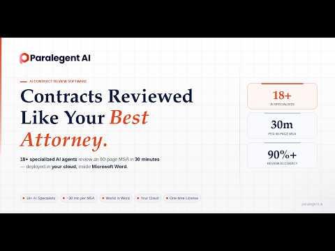 Paralegent AI — contract review inside Word